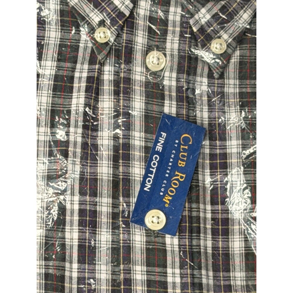 NWT CLUB ROOM BY CHARTER HOUSE MEN'S XXL PLAID BUTTON DOWN SHIRT - Picture 3 of 7